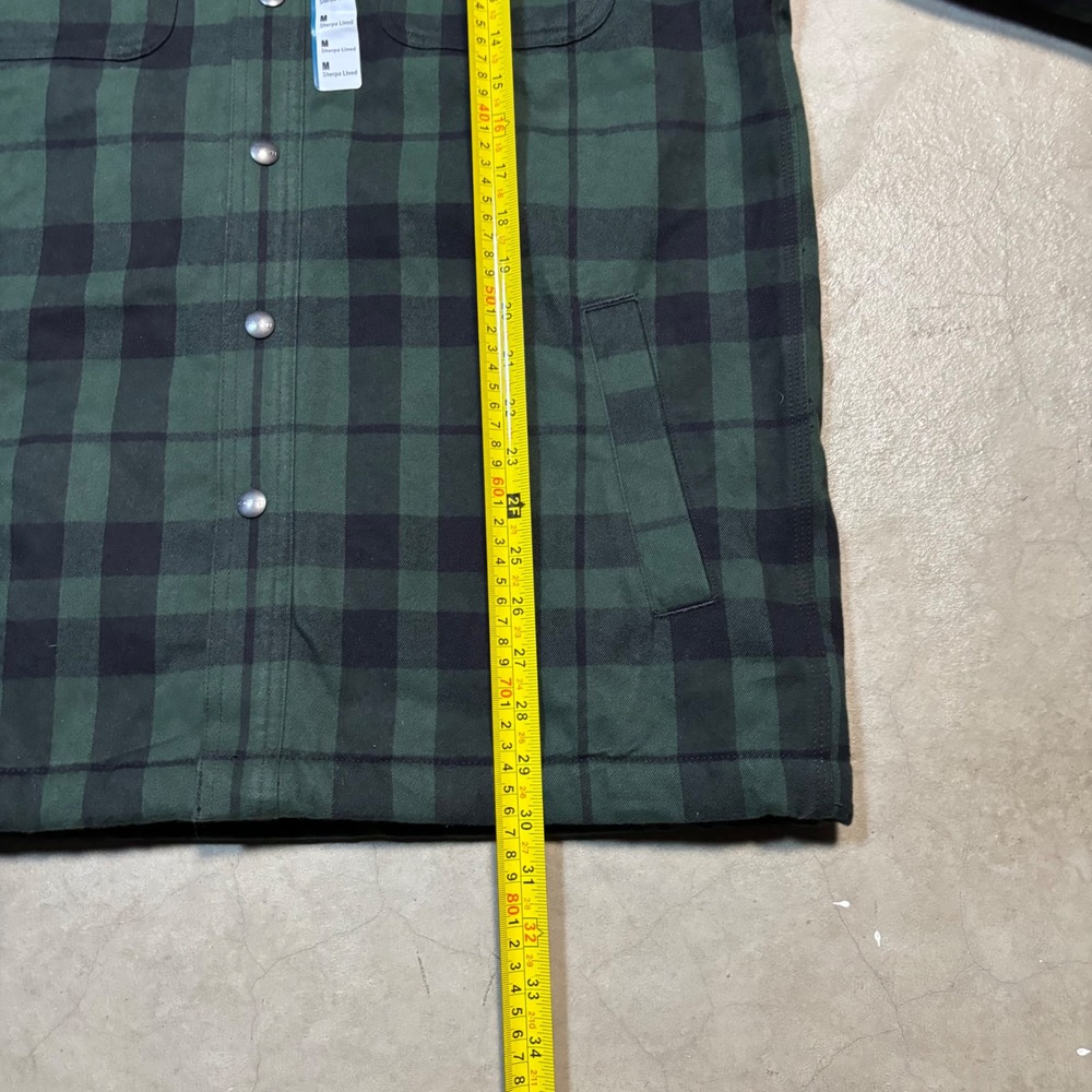 Carhartt Mens Relaxed Fit Sherpa Lined Plaid Shirt Jac Green Black Medium NWT - Picture 6 of 6